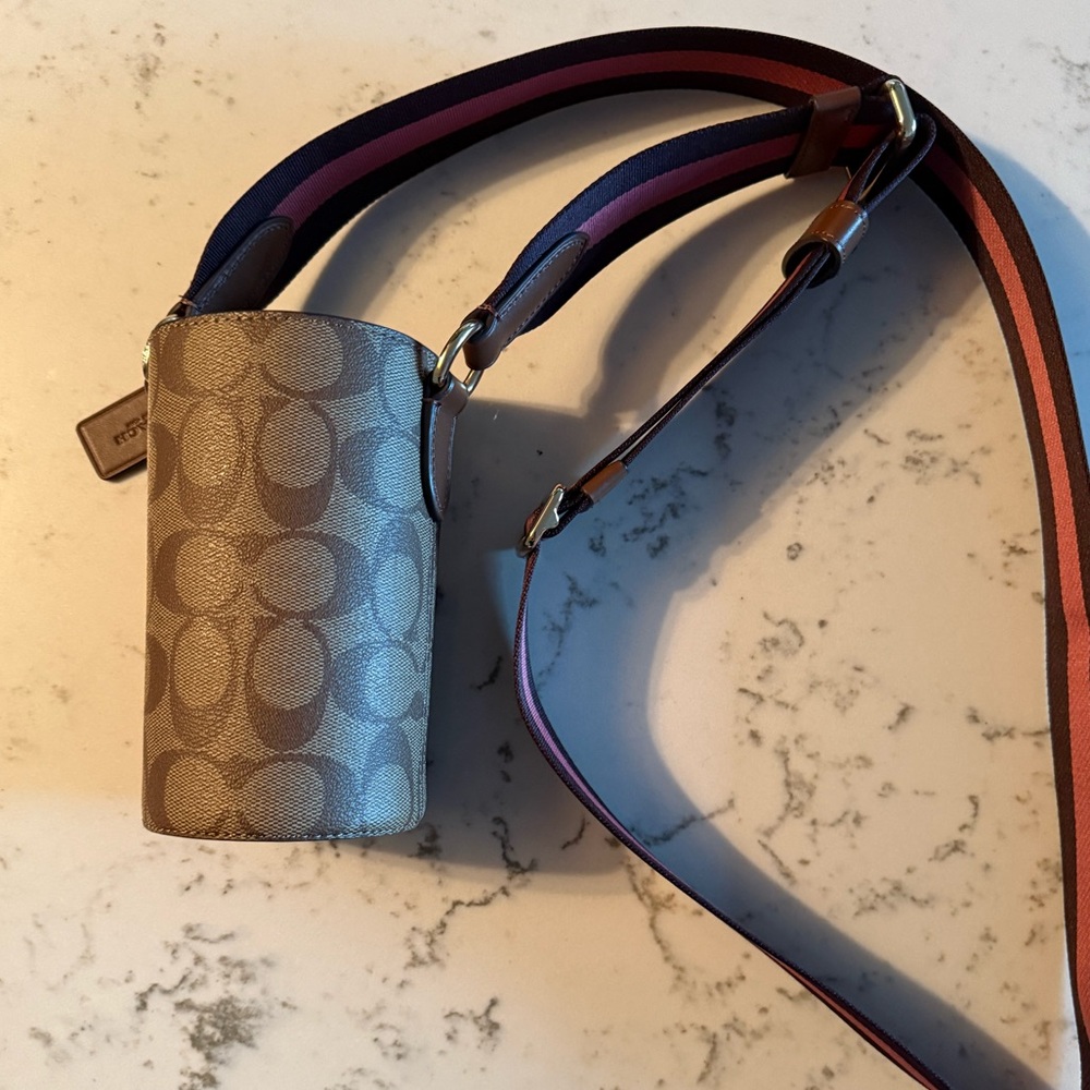 Coach Water Bottle Crossbody in Signature Canvas